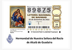 A la venta décimos para el sorteo de Lotería de Navidad de la Hermandad de Alcalá de Guadaira